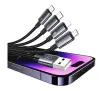 Kabel USAMS 4w1 2xUSB-C/Lightning/microUSB 15W 1,2m Czarny
