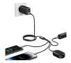 Kabel USAMS 4w1 2xUSB-C/Lightning/microUSB 15W 1,2m Czarny