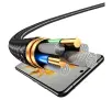 Kabel USAMS 4w1 2xUSB-C/Lightning/microUSB 15W 1,2m Czarny