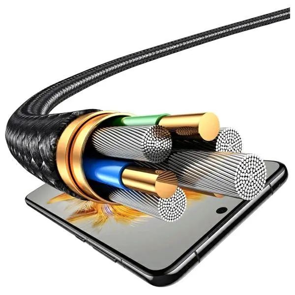 Kabel USAMS 4w1 2xUSB-C/Lightning/microUSB 15W 1,2m Czarny