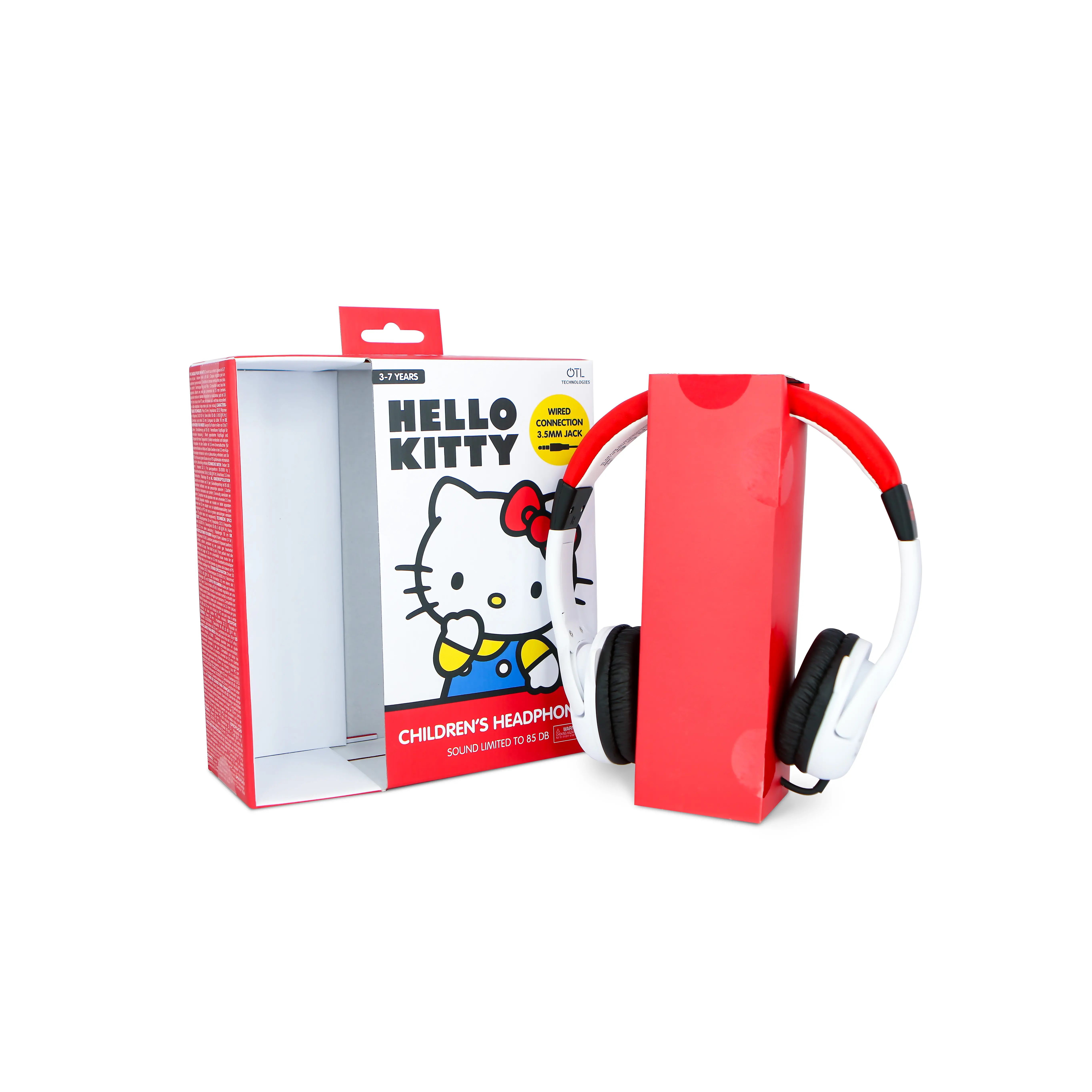 Słuchawki przewodowe OTL Technologies Hello Kitty Moulded Dla dzieci Nauszne Biało-czerwony