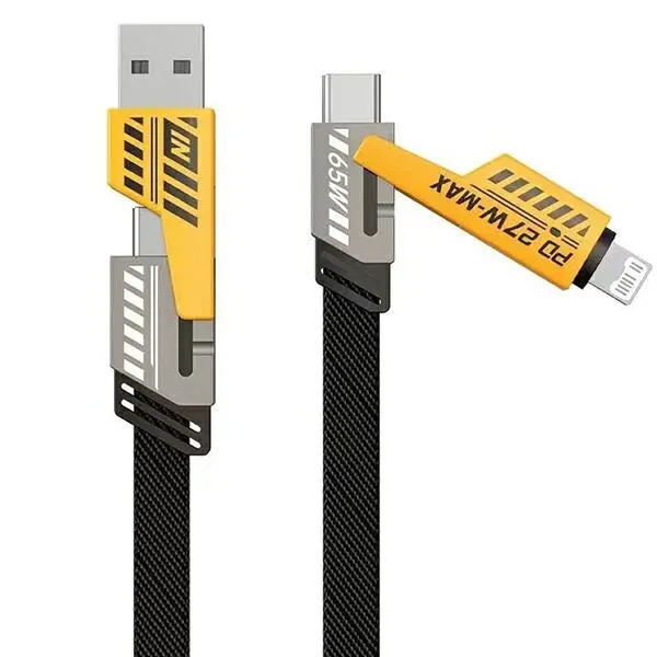 Kabel Awei CL-226 4w1 USB-C/Lightning/ USB-A 65W/27W 1,2m Czarny