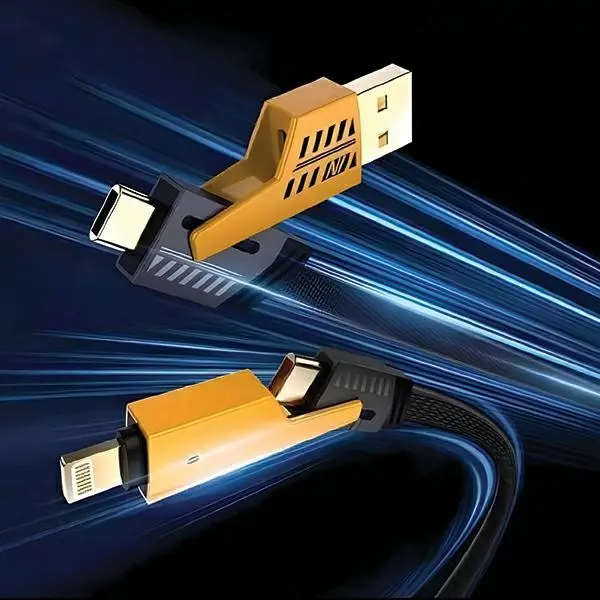 Kabel Awei CL-226 4w1 USB-C/Lightning/ USB-A 65W/27W 1,2m Czarny