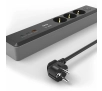 Listwa Hama 223192 3 gniazda 1,4m USB PD 100W Czarny