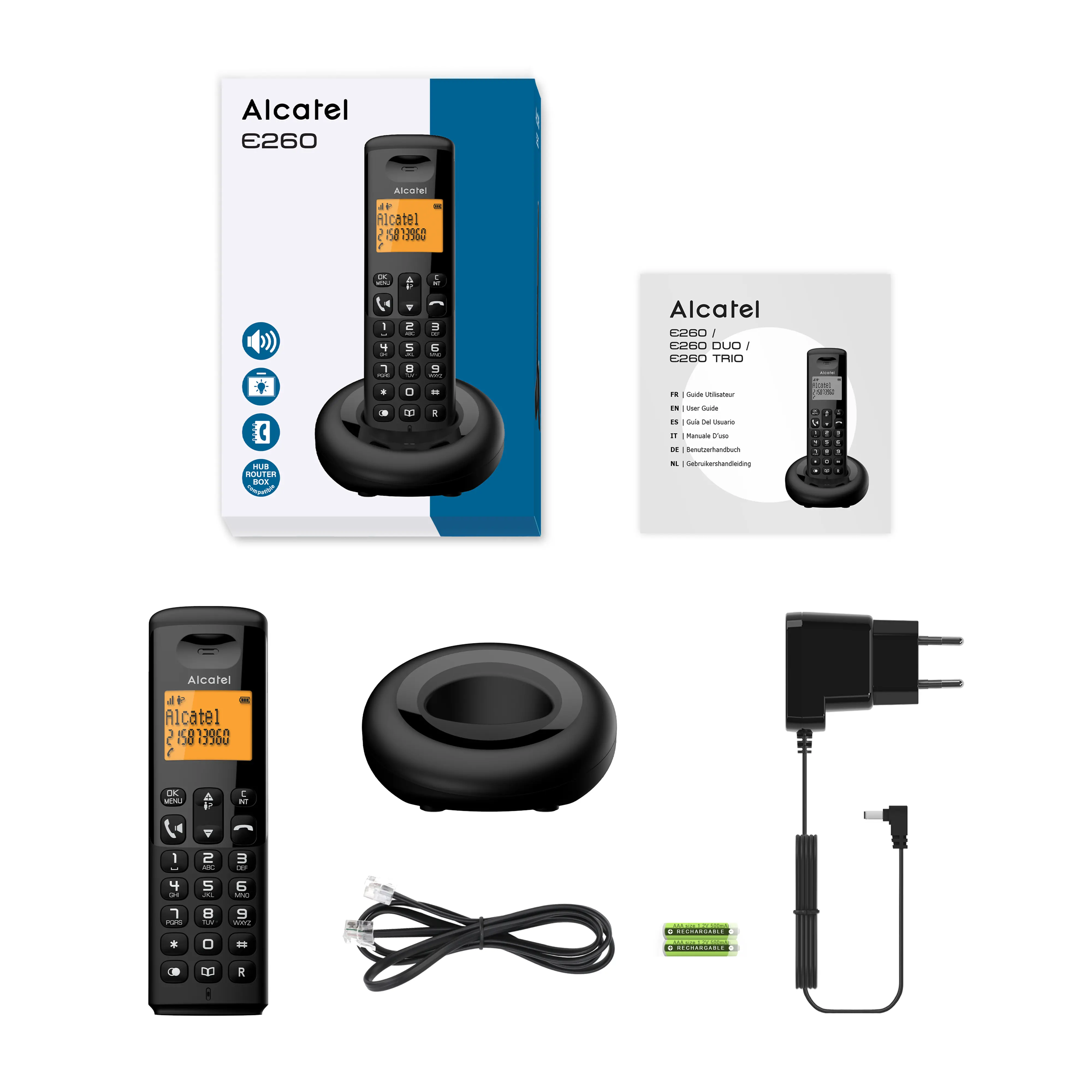 Telefon ALCATEL E260 Czarny
