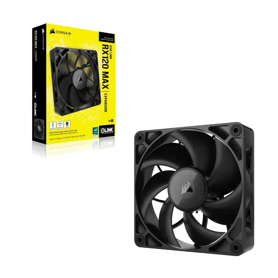 Wentylator Corsair iCUE Link RX120 Max RGB PWM 120mm Czarny