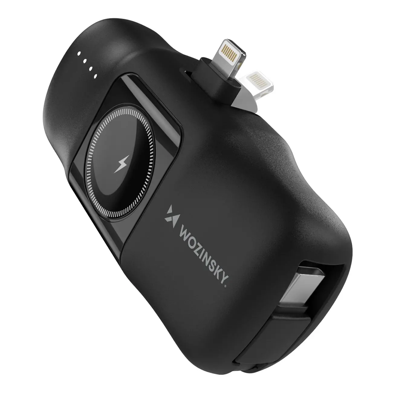 Powerbank Wozinsky WF16-YLS 5000mAh 15W Lightning z wbudowanym kablem USB-C Czarny