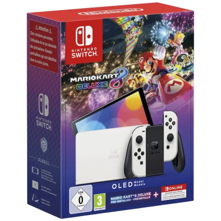 Konsola Nintendo Switch OLED Biały + Mario Kart 8 Deluxe + Nintendo Online 365dni