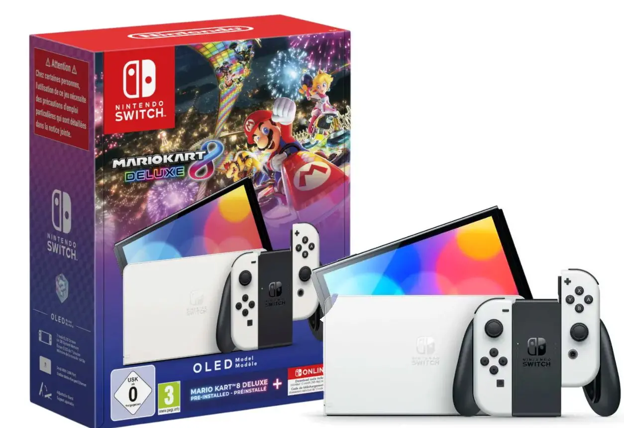 Konsola Nintendo Switch OLED Biały + Mario Kart 8 Deluxe + Nintendo Online 365dni