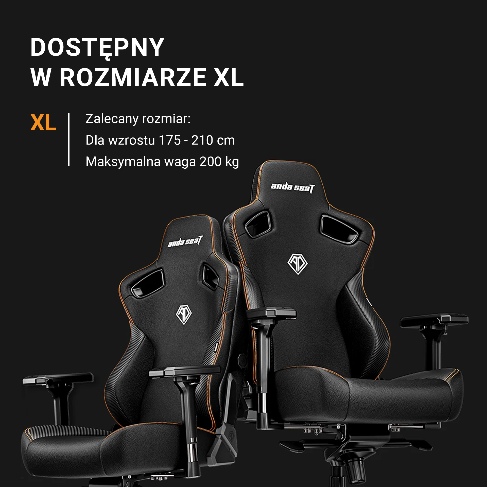 Fotel Anda Seat Kaiser 3 XL Gamingowy do 150kg Tkanina Ciemnoszary