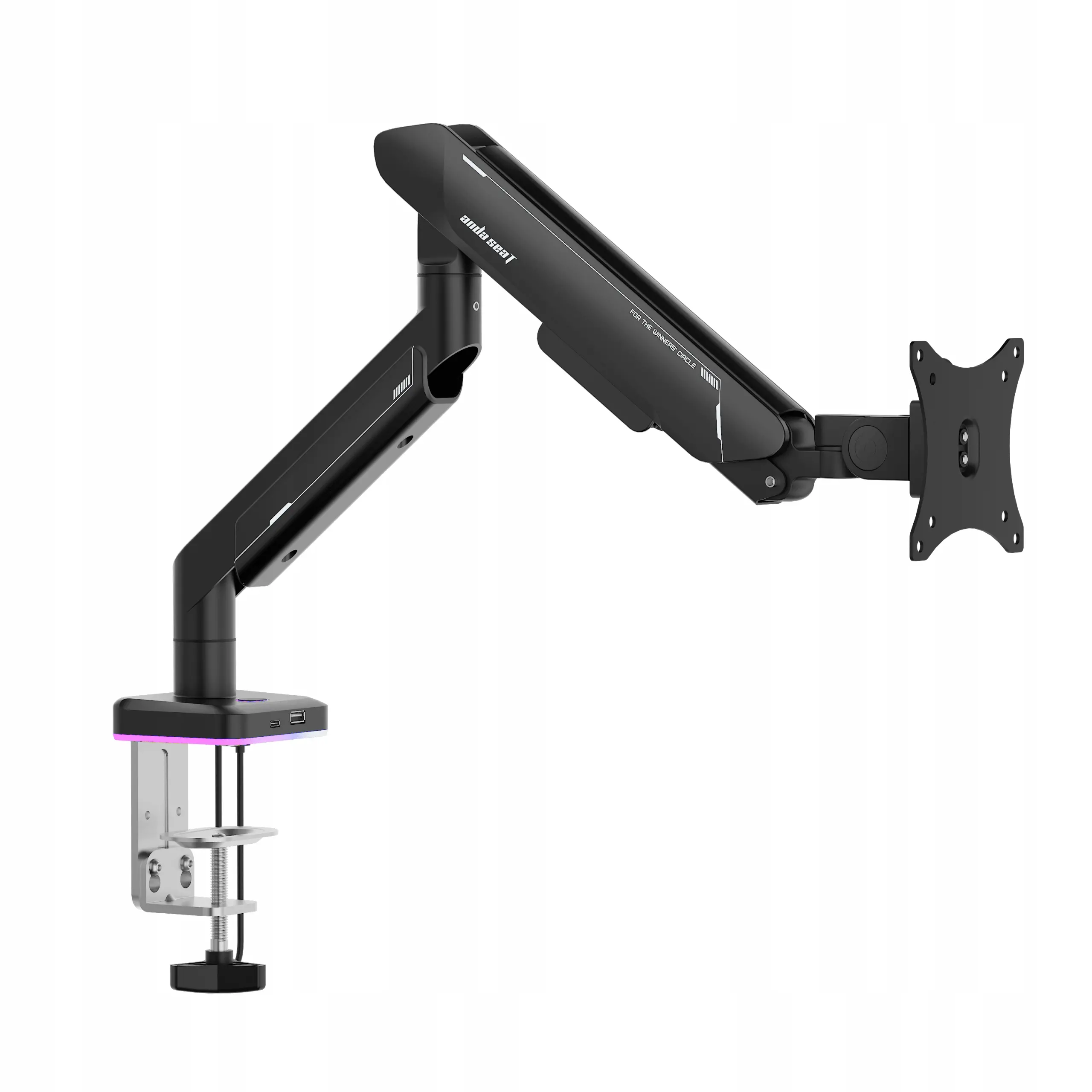 Uchwyt do monitora Anda Seat Stealth II PRO RGB od 17" do 42" Max 15kg Czarny