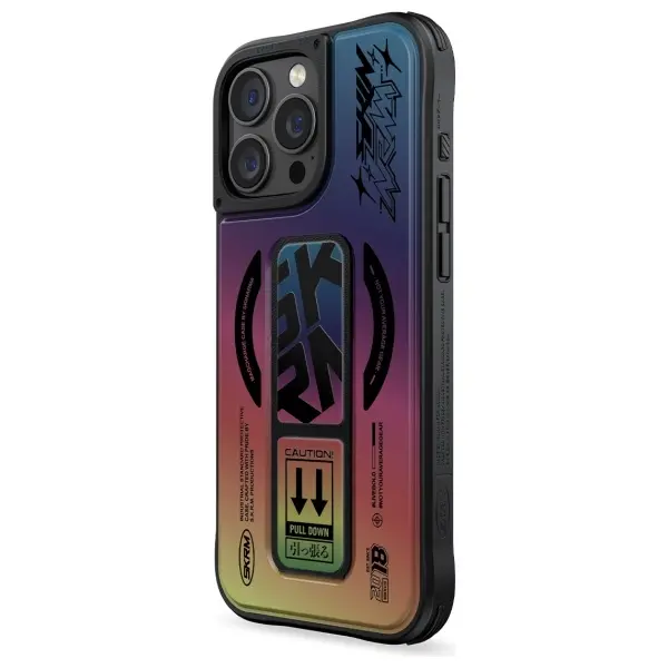 Etui Skinarma Kira Kobai Magnetic Charging + Grip Stand iPhone 16 Pro Max Wielokolorowy