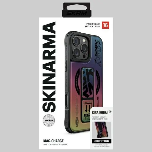 Etui Skinarma Kira Kobai Magnetic Charging + Grip Stand iPhone 16 Pro Max Wielokolorowy