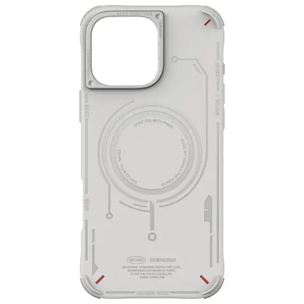 Etui Skinarma Mecha Magnetic Charging do iPhone 16 Pro Max Jasnoszary