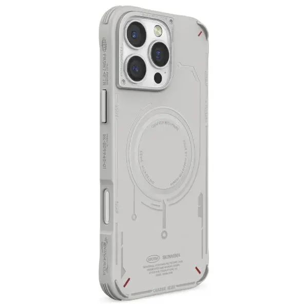 Etui Skinarma Mecha Magnetic Charging do iPhone 16 Pro Max Jasnoszary