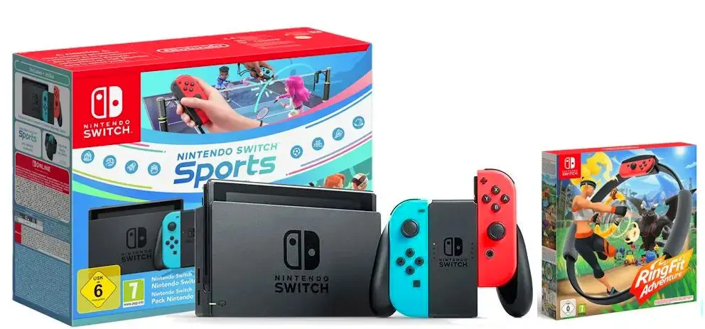 Konsola Nintendo Switch Joy-Con v2 Czerwono-niebieski Sports Set + Nintendo Online 365dni + Ring Fit Adventure