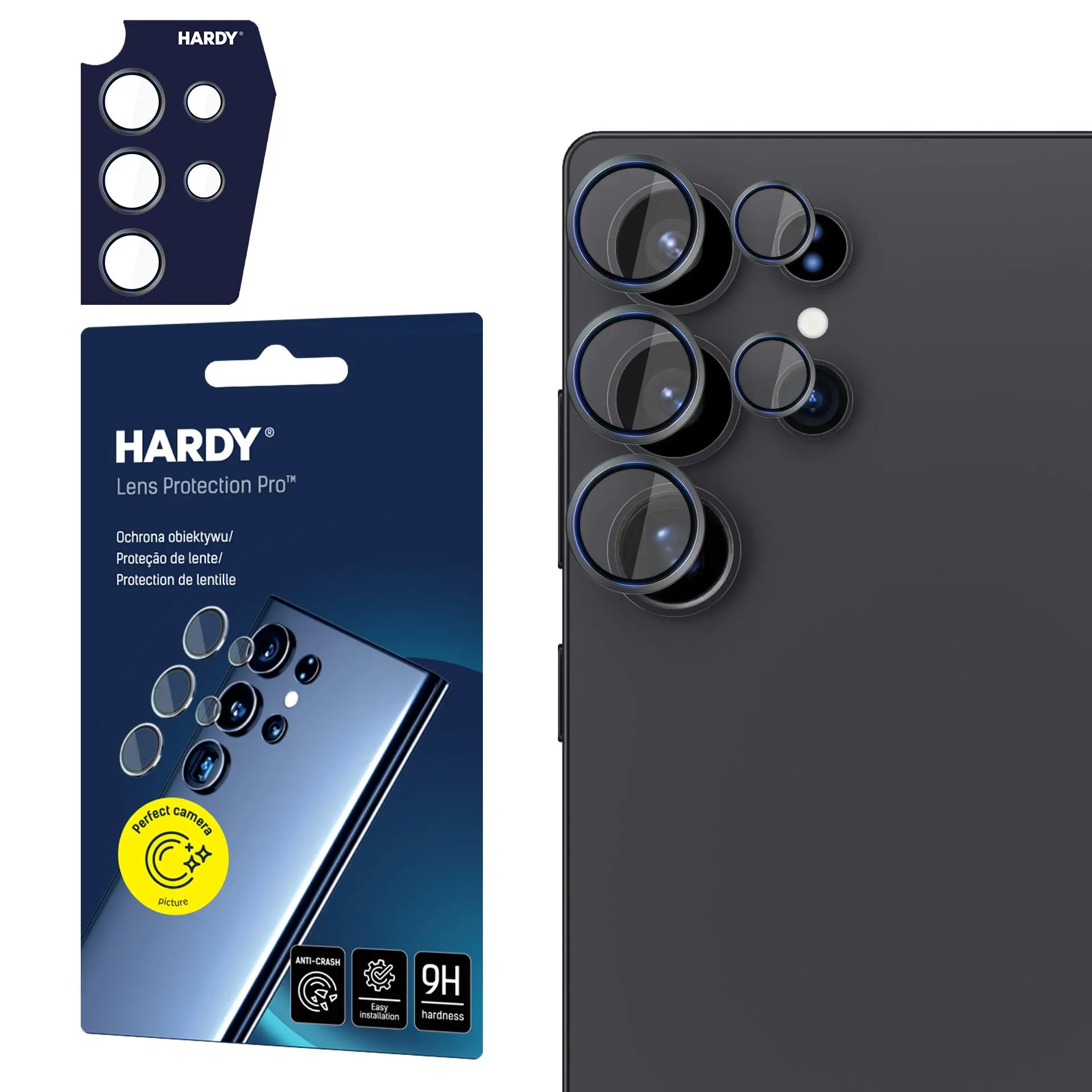 Szkło hartowane 3mk HARDY Lens Protection Pro Black do Samsung Galaxy S25 Ultra