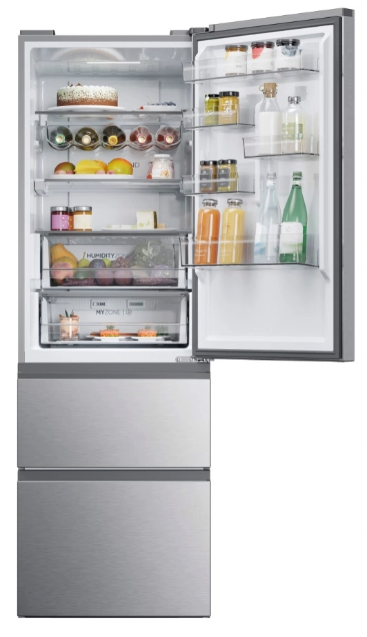Lodówka Haier Seria 5 HTW5618CNMG Pełny No Frost 185cm Komora świeżości Zdalne sterowanie Inox