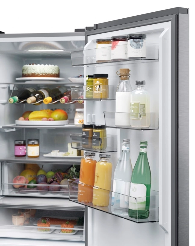 Lodówka Haier Seria 5 HTW5618CNMG Pełny No Frost 185cm Komora świeżości Zdalne sterowanie Inox