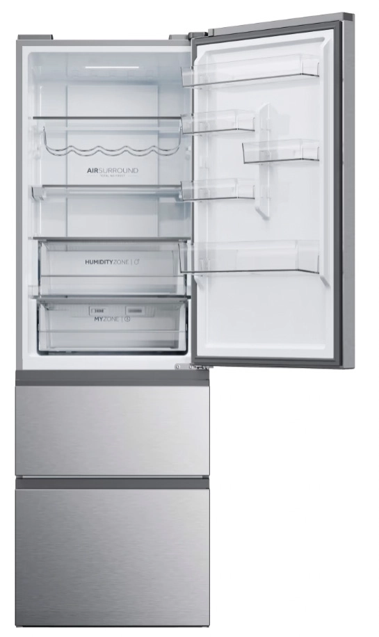 Lodówka Haier Seria 5 HTW5618CNMG Pełny No Frost 185cm Komora świeżości Zdalne sterowanie Inox