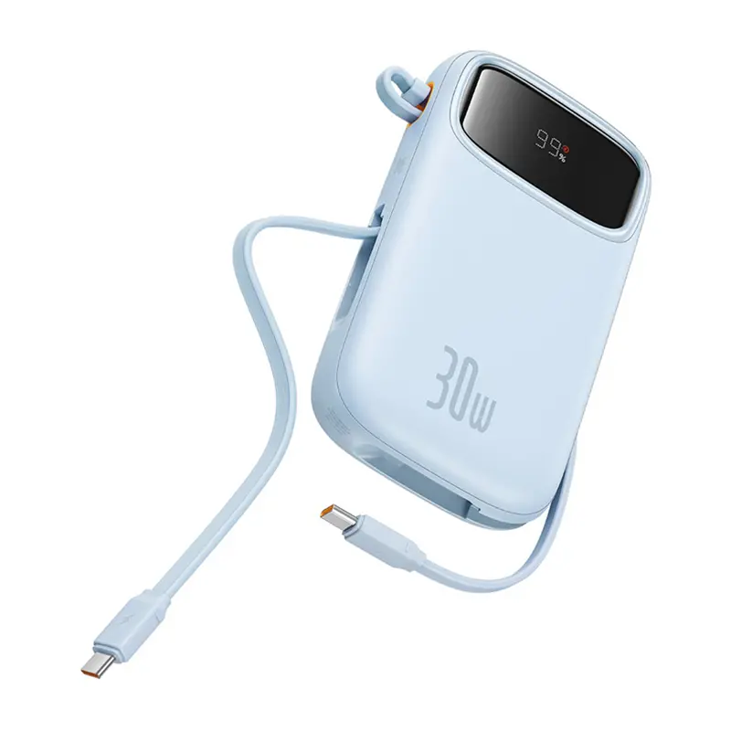 Powerbank Baseus P10055009313-00 QPow 2 z kablem USB-C 20000mAh 30W Niebieski
