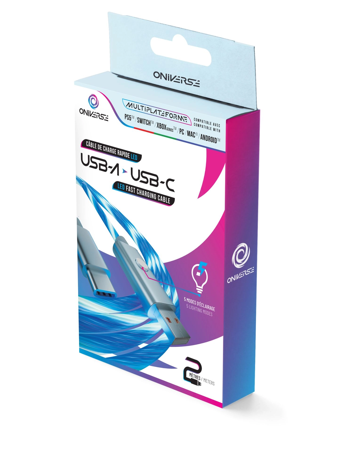 Kabel Oniverse LED Rapid Charge USB-A / USB-C