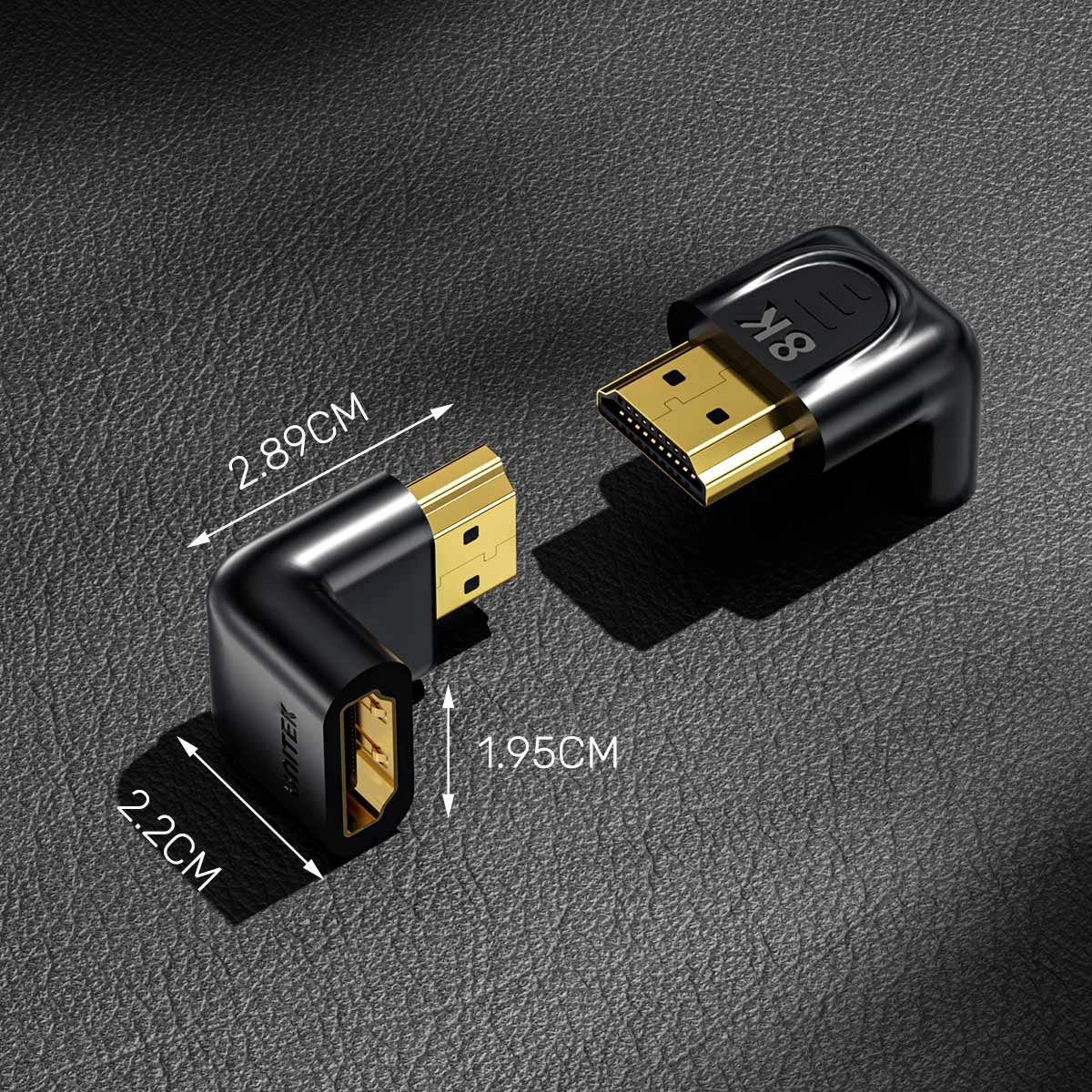Adapter kątowy Unitek A1046ABK03 Kątowy 8K HDMI 90 i 270 stopni