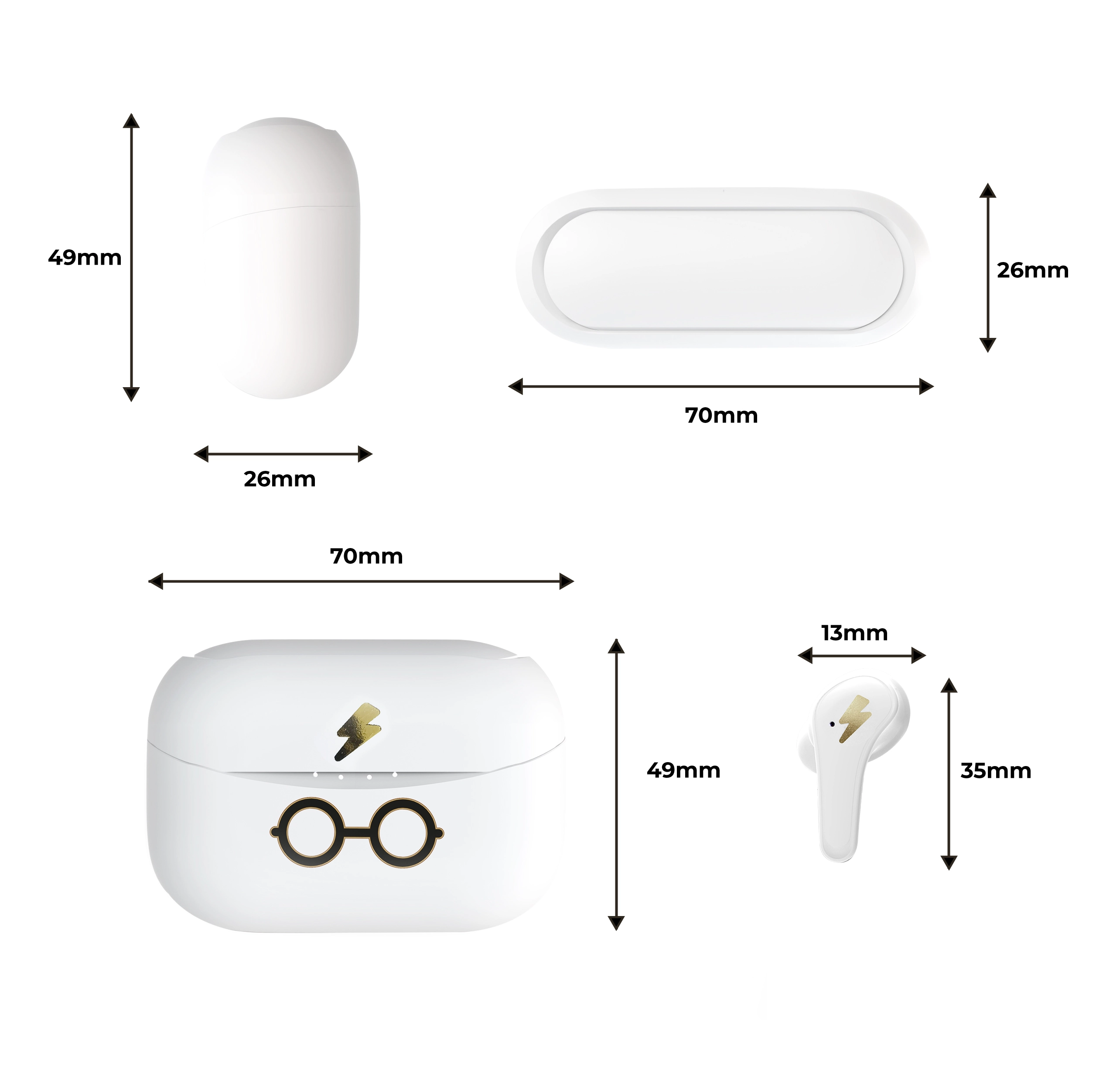 Słuchawki bezprzewodowe OTL Technologies Harry Potter TWS Earphones Dla Dzieci Dokanałowe Bluetooth 5.3 Biały