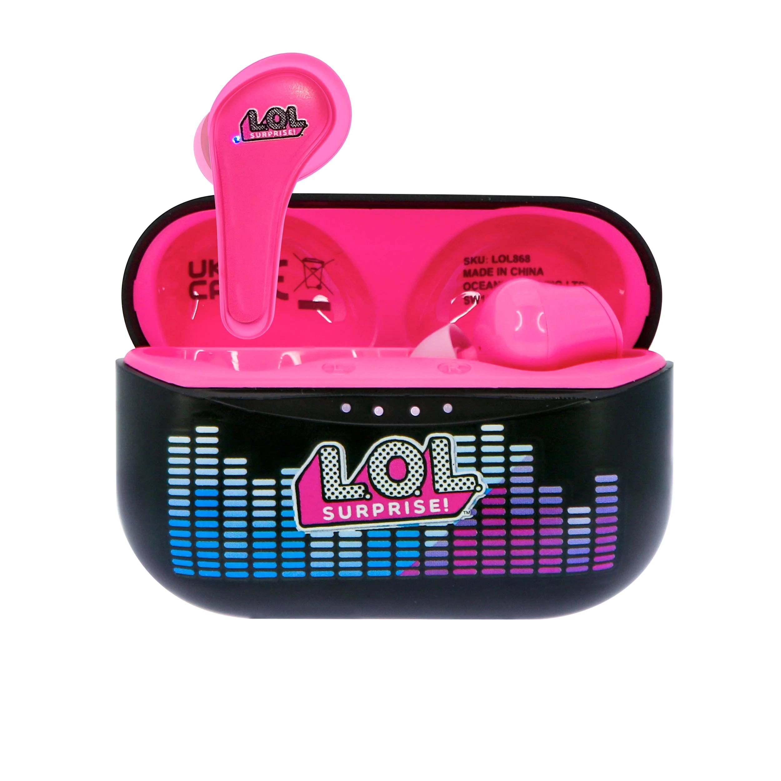 Słuchawki bezprzewodowe OTL Technologies LOL Suprise! TWS Earphones Dla Dzieci Dokanałowe Bluetooth 5.3 Czarno-różowy
