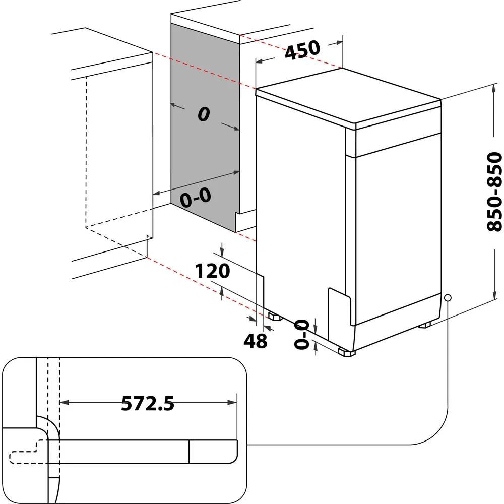 Zmywarka Whirlpool WH6FC11BS7A0X 45cm Automatyczne otwieranie drzwi Szuflada na sztućce