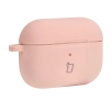 Etui na słuchawki Bizon Silikonowe z karabińczykiem do AirPods Pro 2 Jasnoróżowy