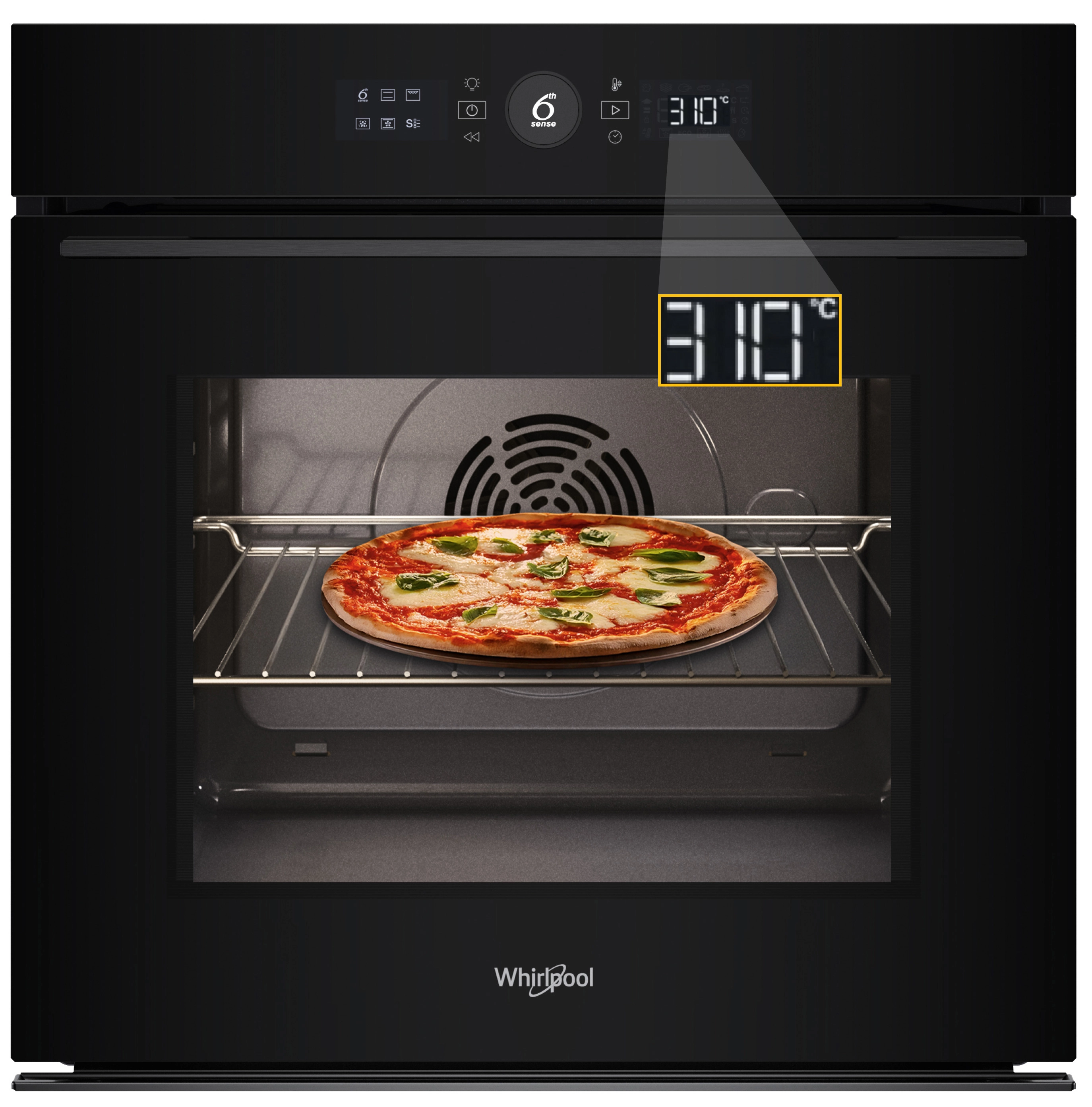 Piekarnik elektryczny Whirlpool WOI5S8PPM1SBA Pizza 310C Termoobieg Termosonda AirFry Czarny