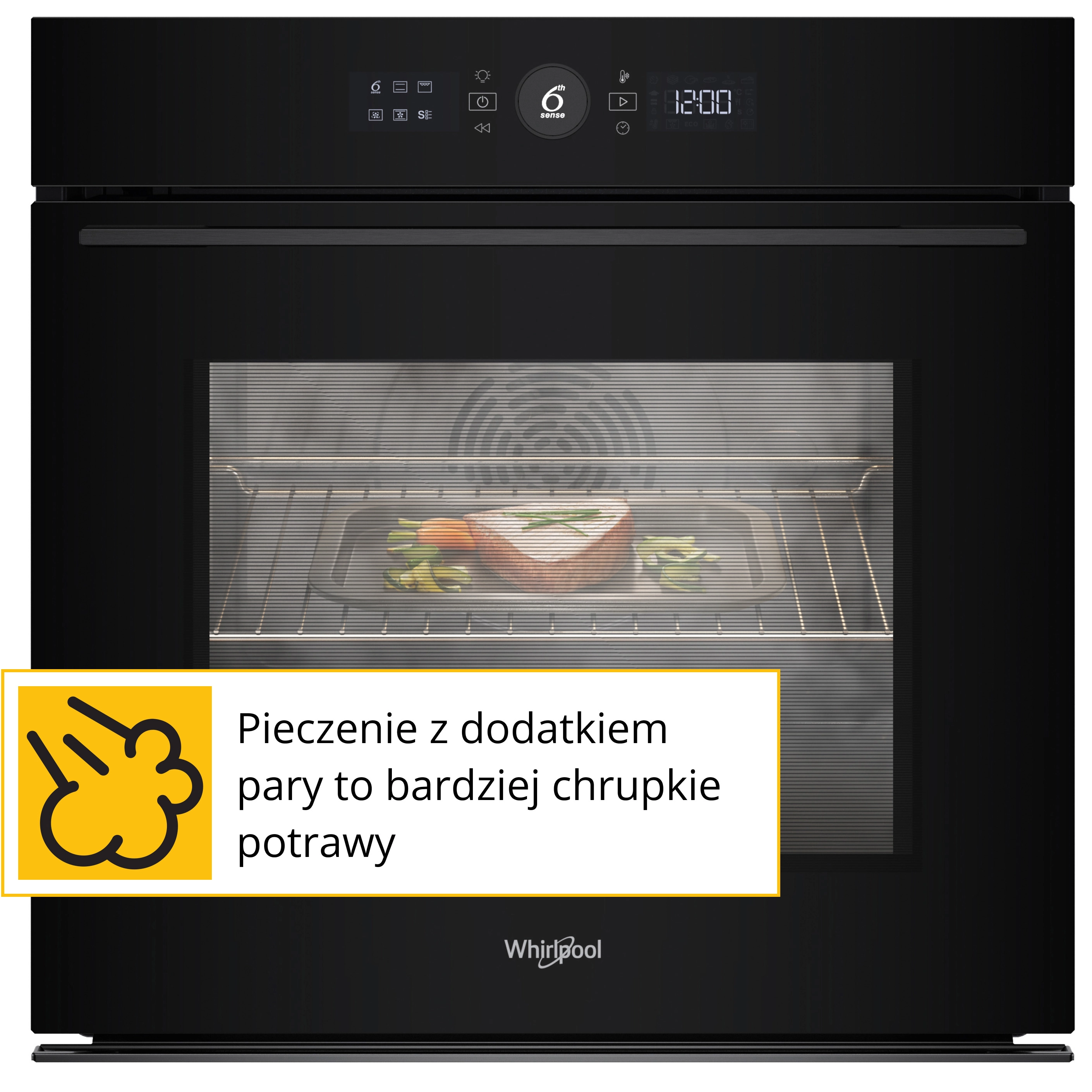 Piekarnik elektryczny Whirlpool WOI5S8PPM1SBA Pizza 310C Termoobieg Termosonda AirFry Czarny