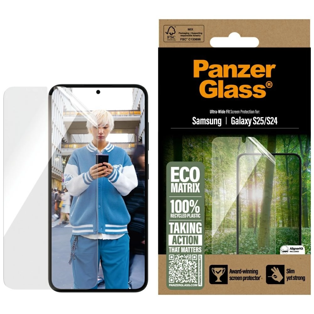 Szkło hartowane PanzerGlass Eco Matrix Ultra-Wide Fit do Galaxy S25