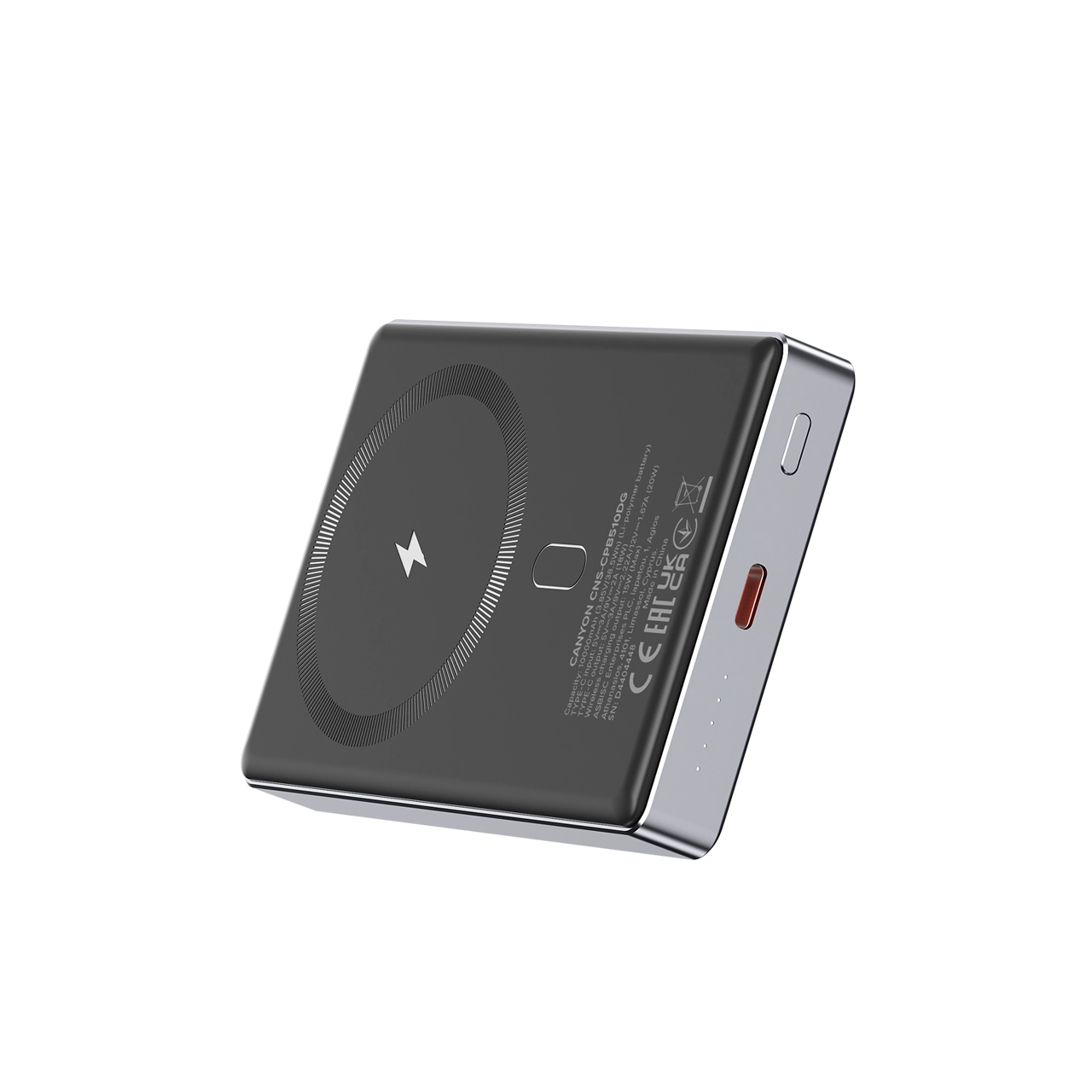 Powerbank Canyon OnPower 510 Magsafe 10000mAh PD 20W Grafitowy