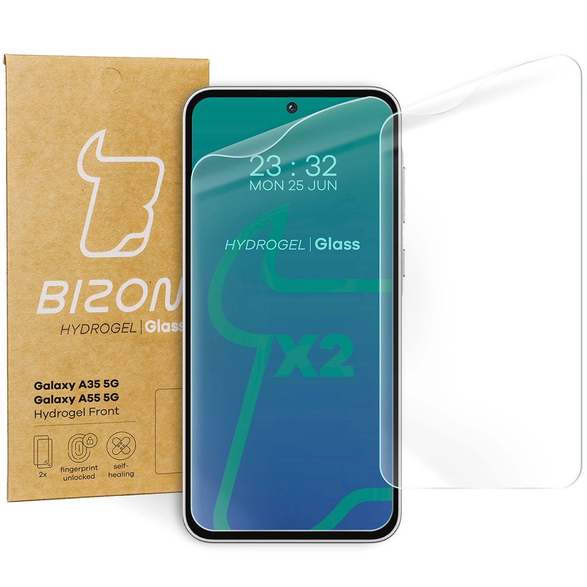 Folia hydrożelowa Bizon na ekran Hydrogel Front do Galaxy A35/A55 5G 2 sztuki