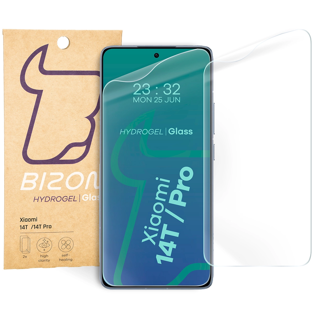 Folia hydrożelowa Bizon na ekran Hydrogel Front do Xiaomi 14T/14T Pro 2 sztuki