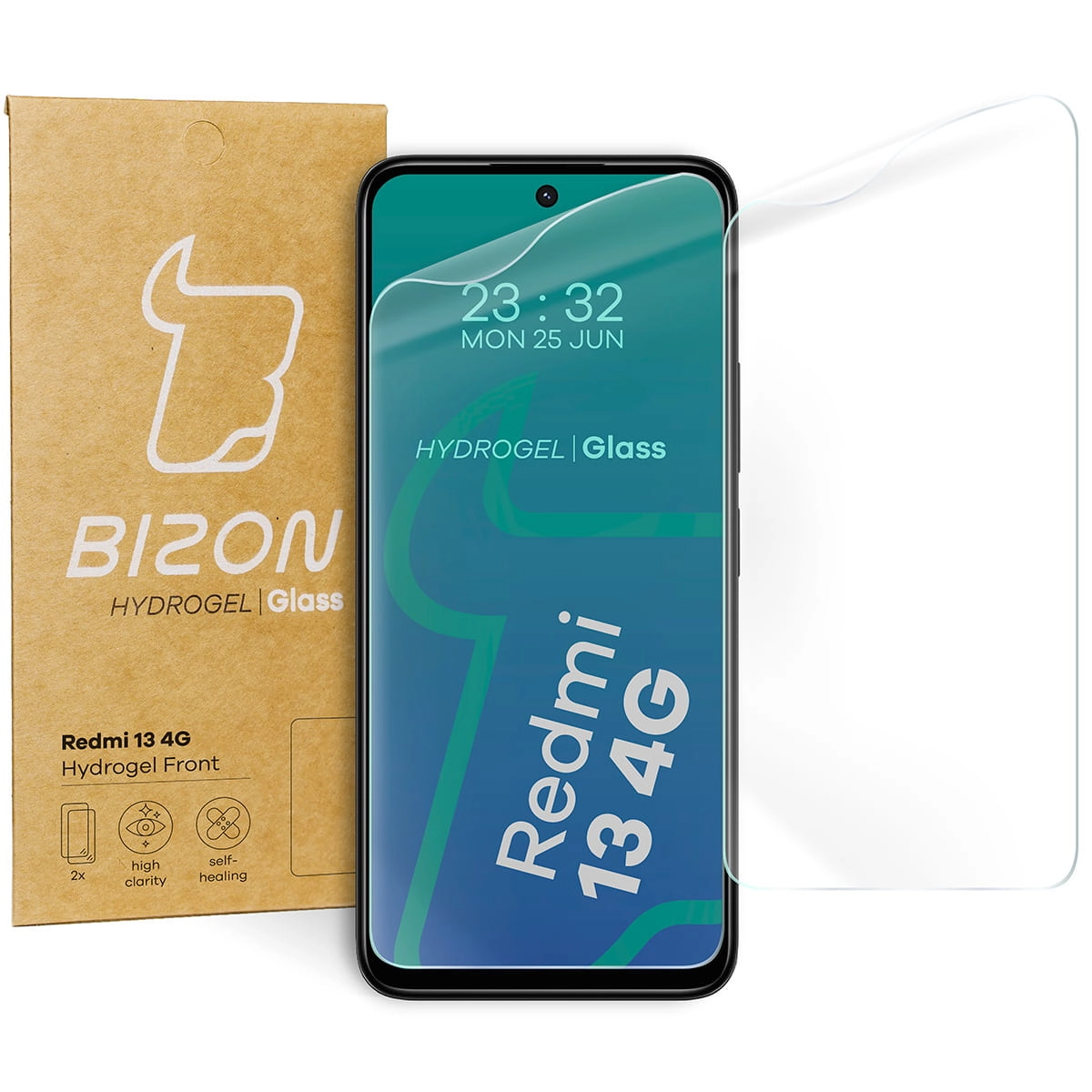 Folia hydrożelowa Bizon na ekran Hydrogel Front do Xiaomi Redmi 13 4G 2 sztuki
