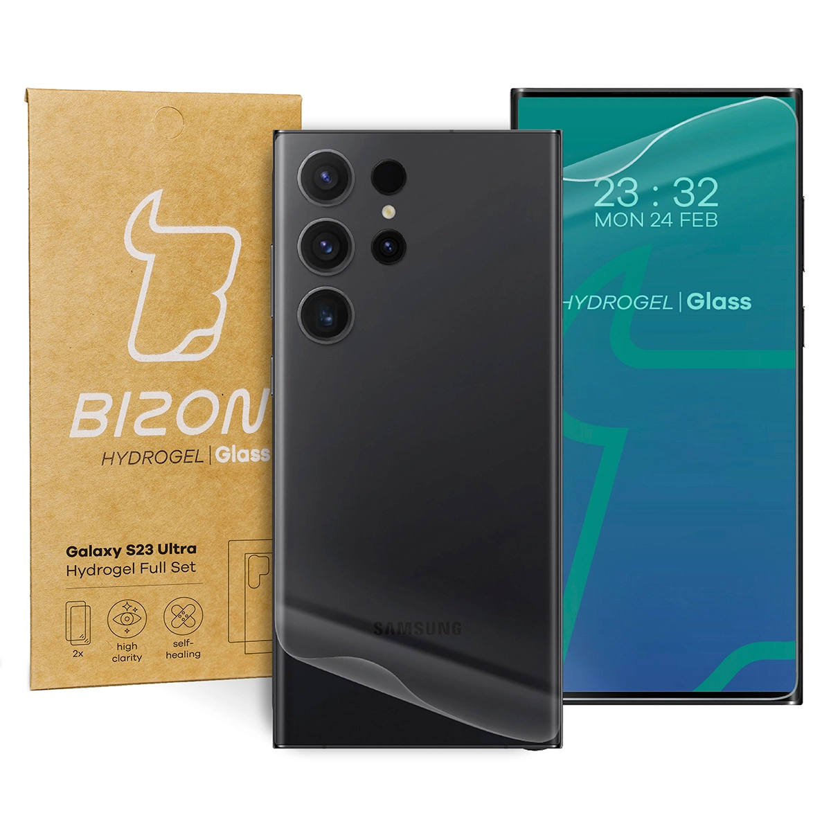Folia hydrożelowa Bizon na tył i przód Hydrogel do Galaxy S23 Ultra