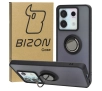 Etui Bizon z uchwytem na palec Hybrid Ring do Xiaomi Poco X6 / Xiaomi Redmi Note 13 Pro 5G Przydymione z czarną ramką