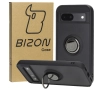 Etui Bizon z uchwytem na palec Hybrid Ring do Google Pixel 8a Przydymione z czarną ramką
