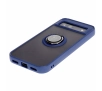 Etui Bizon z uchwytem na palec Hybrid Ring do Google Pixel 8a Przydymione z granatową ramką