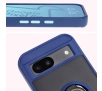 Etui Bizon z uchwytem na palec Hybrid Ring do Google Pixel 8a Przydymione z granatową ramką