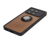 Etui Bizon z uchwytem na palec Hybrid Ring do Xiaomi Poco X6 Pro Przydymione z czarną ramką