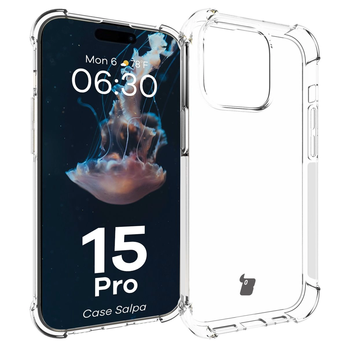 Etui Bizon Elastyczne Salpa do iPhone 15 Pro Przezroczysty