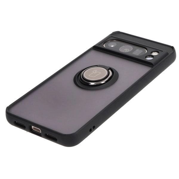 Etui Bizon z uchwytem na palec Hybrid Ring do Google Pixel 8 Pro Przydymione z czarną ramką