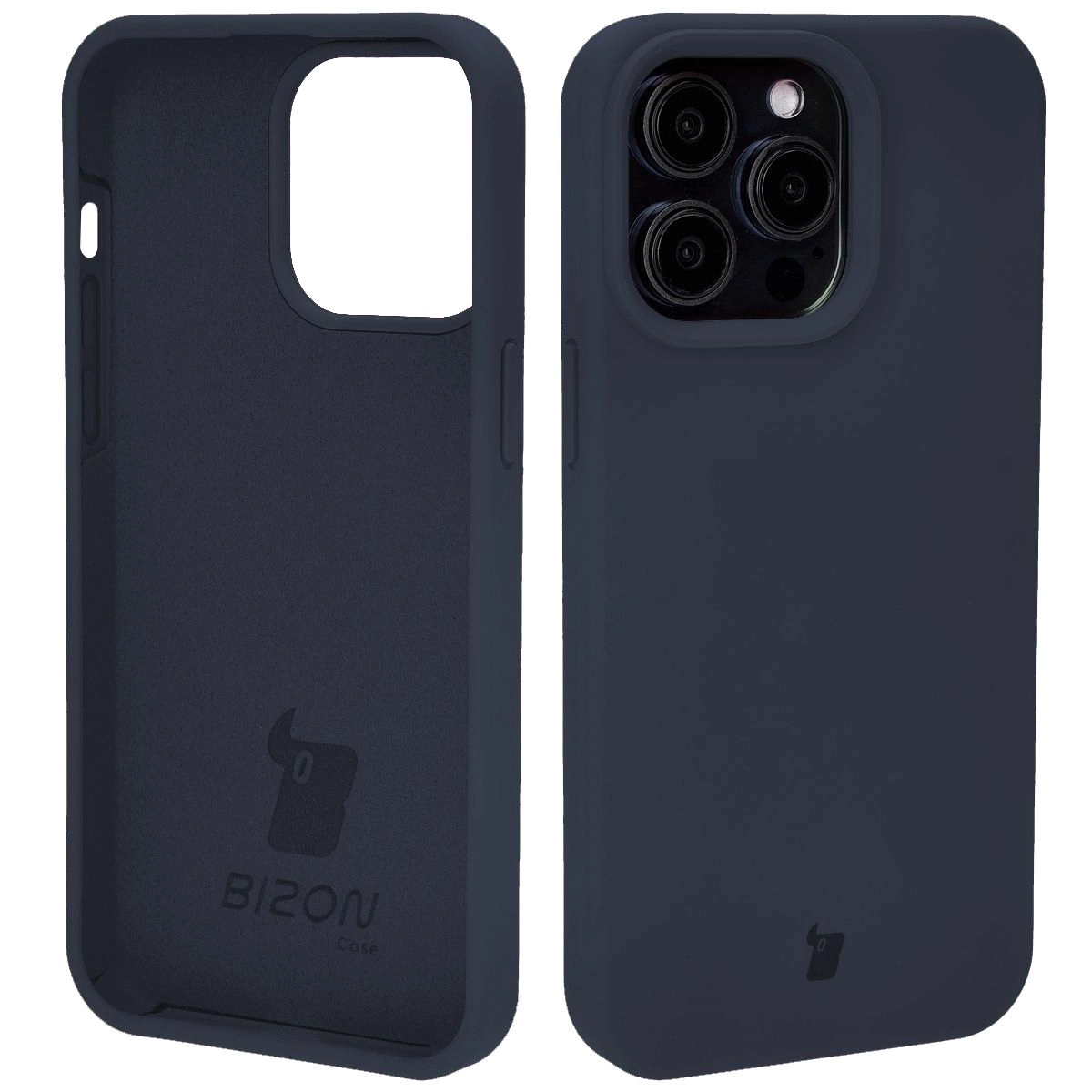 Etui Bizon Silikonowe Soft do iPhone 14 Pro Max Ciemno-niebieski