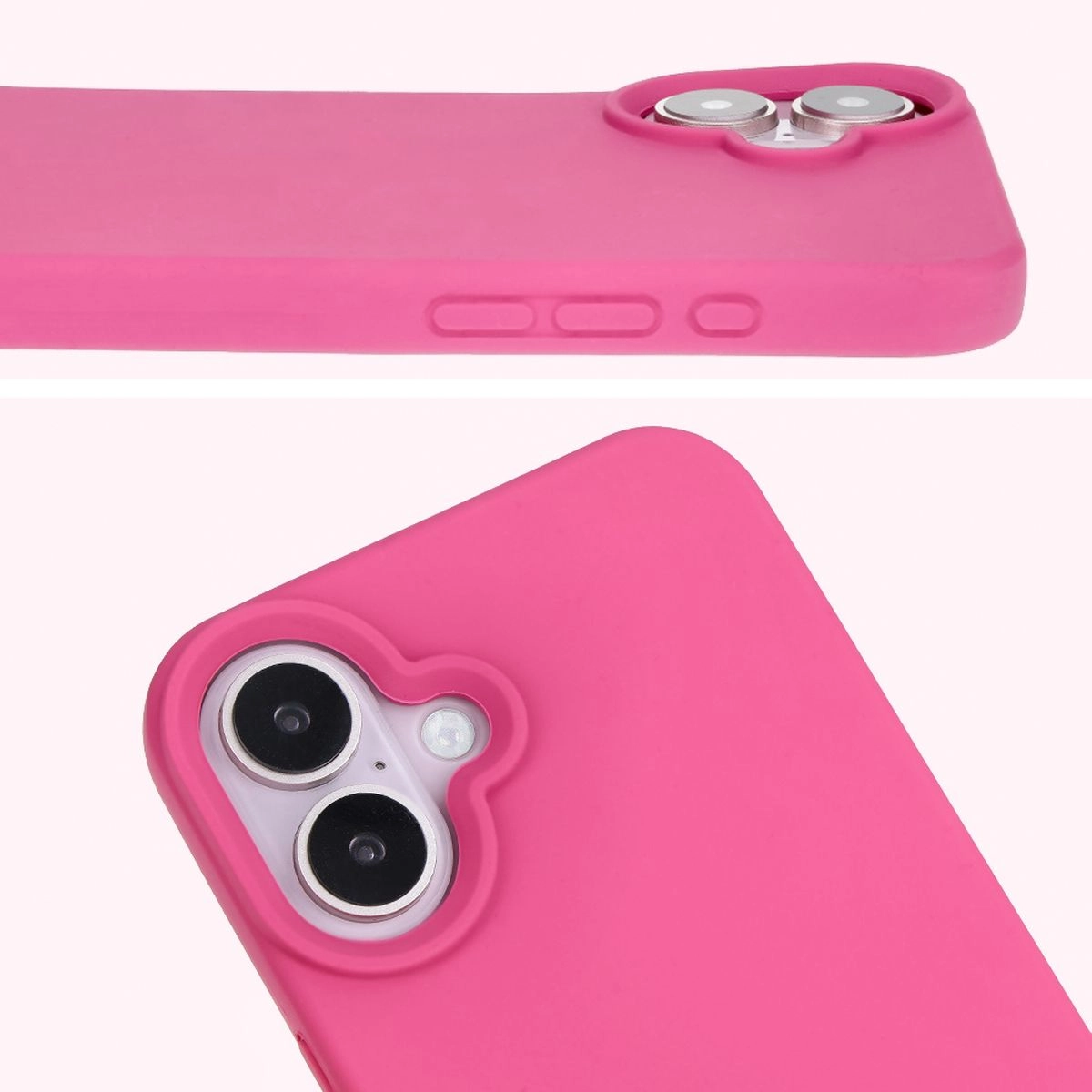 Etui Bizon Silikonowe Soft do iPhone 16 Plus Fuksja