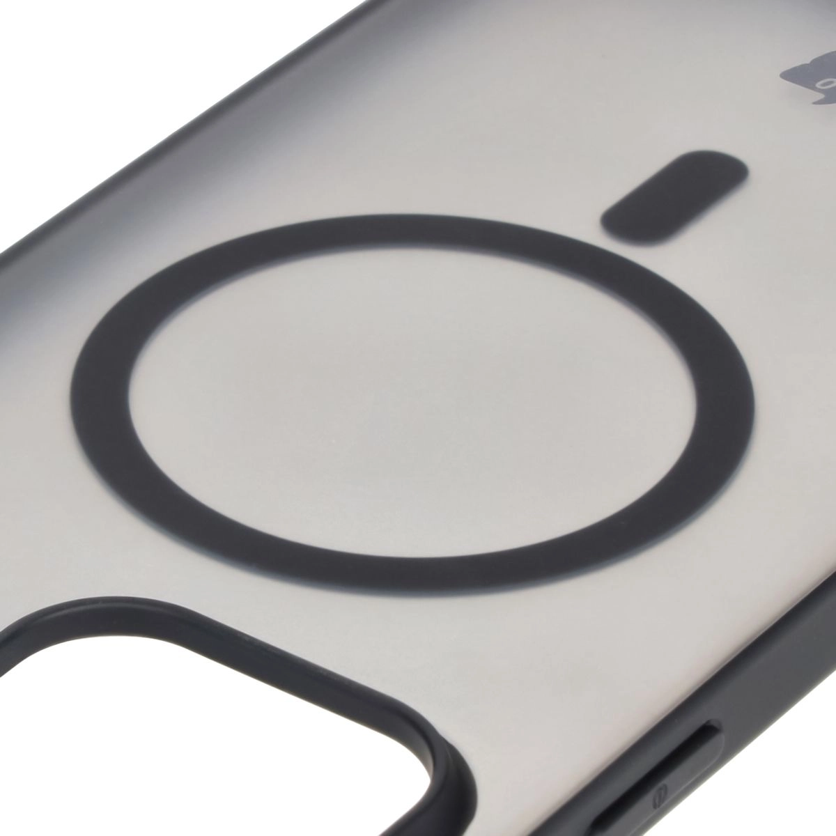Etui Bizon MatteO z MagSafe do iPhone 16 Pro Max Półprzezroczyste z czarną ramką