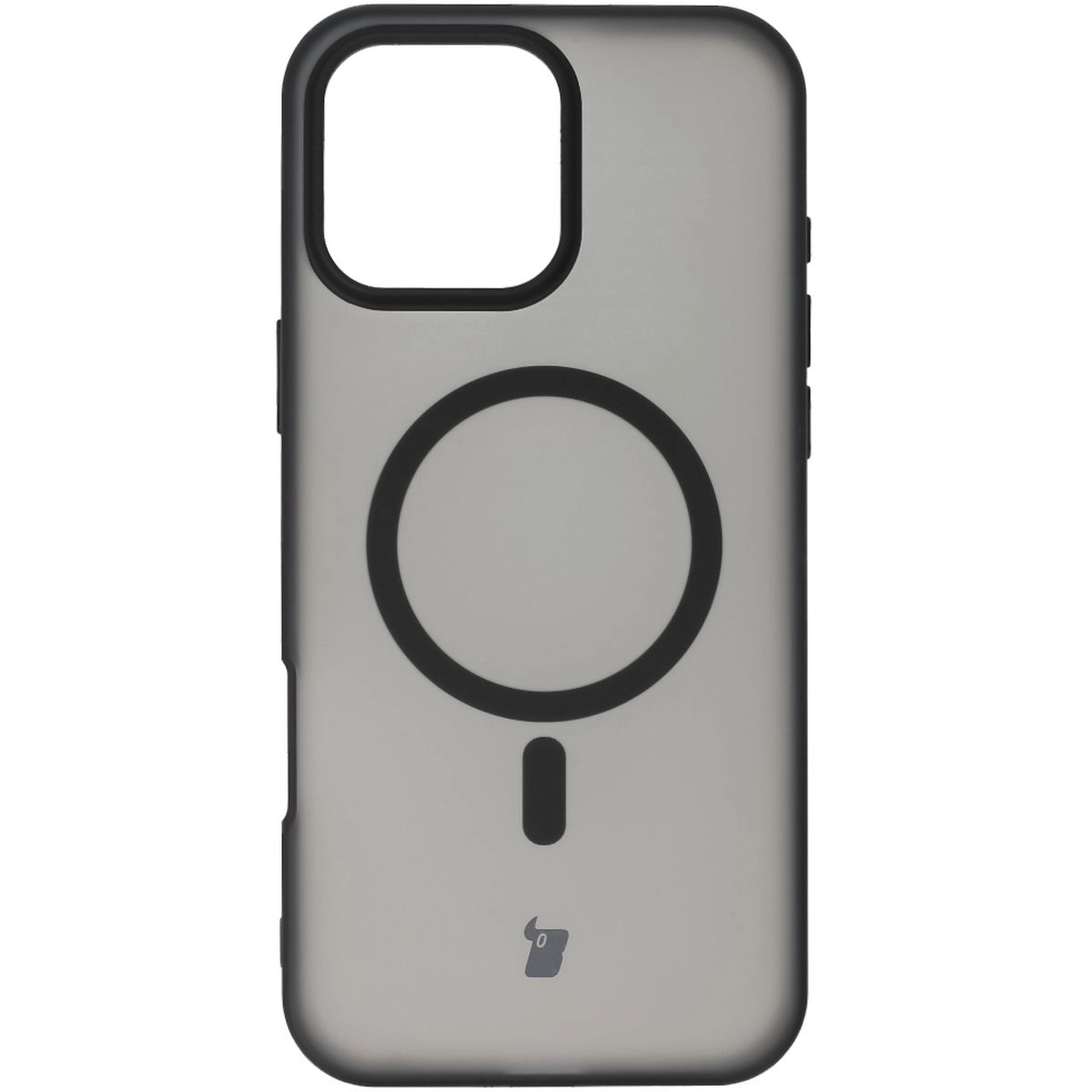 Etui Bizon MatteO z MagSafe do iPhone 16 Pro Max Półprzezroczyste z czarną ramką